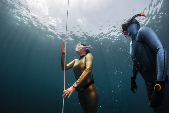 A freediving instructor's typical day at the "office."